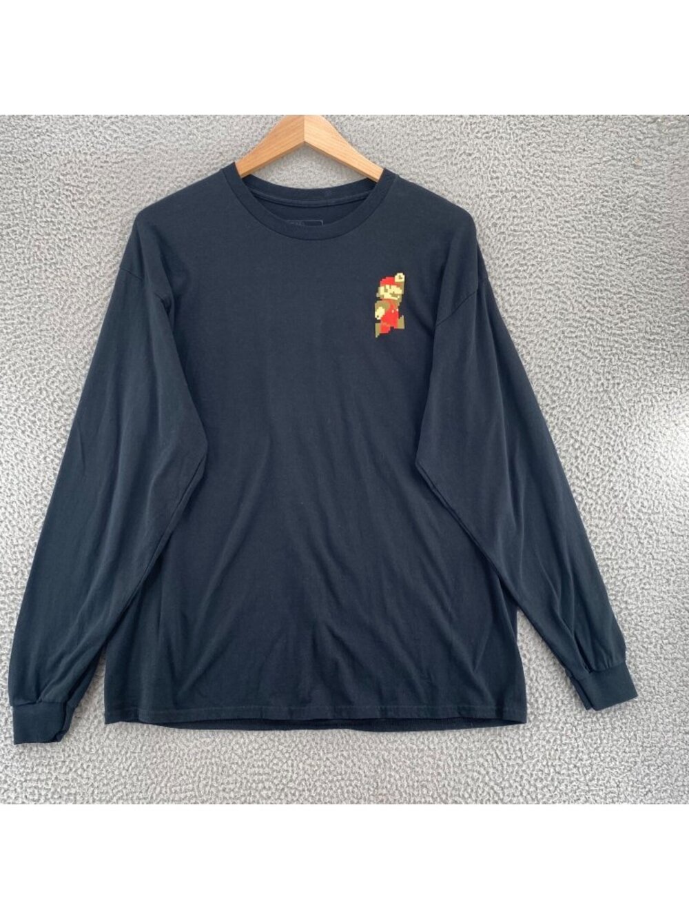Super Mario Bros Top Womens Extra Large Black Nintendo Long Sleeve Graphic Retro